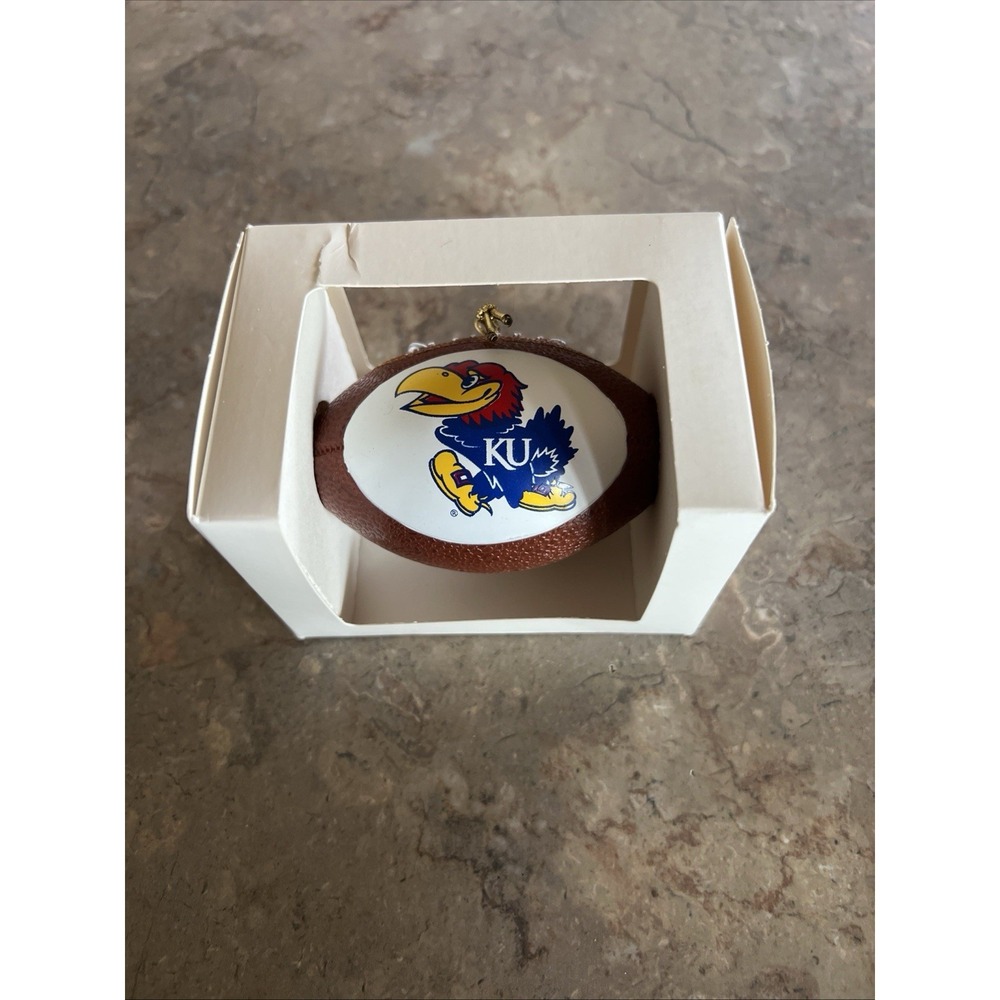 Kansas Ku University Jayhawks Christmas Ornament Football